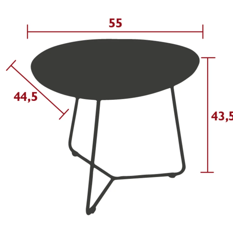 FERMOB - Table basse Cocotte gris romarin