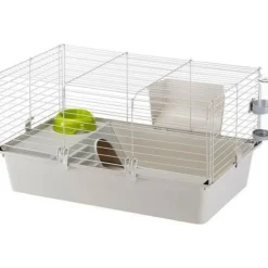 FERPLAST - Cage cochons d'inde 77*48*42 cm- maisonnette, gamelle, ratelier et abreuvoir -