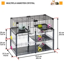 Ferplast - cage hamster - cage souris - cage hamster grande - grillage métallique - avec accessoires - modulaire - multipla