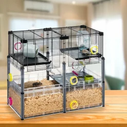 Ferplast - cage hamster - cage souris - cage hamster grande - grillage métallique - avec accessoires - modulaire - multipla