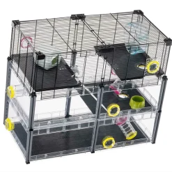 Ferplast - cage hamster - cage souris - cage hamster grande - grillage métallique - avec accessoires - modulaire - multipla