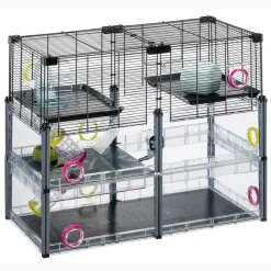 Ferplast - cage hamster - cage souris - cage hamster grande - grillage métallique - avec accessoires - modulaire - multipla