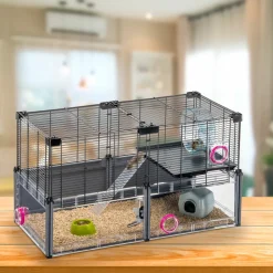 Ferplast - cage hamster - cage souris - cage hamster grande - grillage métallique - avec accessoires - modulaire - multipla