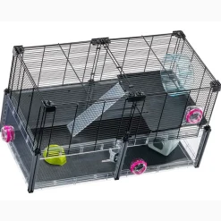 Ferplast - cage hamster - cage souris - cage hamster grande - grillage métallique - avec accessoires - modulaire - multipla