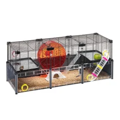 Ferplast - cage hamster - cage souris - cage hamster grande - grillage métallique - avec accessoires - modulaire - multipla