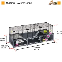 Ferplast - cage hamster - cage souris - cage hamster grande - grillage métallique - avec accessoires - modulaire - multipla