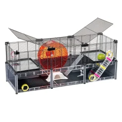 Ferplast - cage hamster - cage souris - cage hamster grande - grillage métallique - avec accessoires - modulaire - multipla