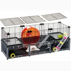 Ferplast - cage hamster - cage souris - cage hamster grande - grillage métallique - avec accessoires - modulaire - multipla