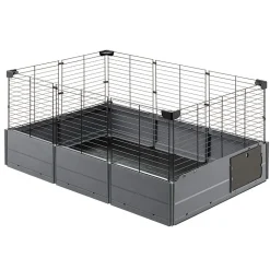 FERPLAST - Cage modulable ouverte pour cochons d'inde multipla open, en grillage métallique et plastique recyclé