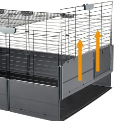 FERPLAST - Cage modulable ouverte pour cochons d'inde multipla open, en grillage métallique et plastique recyclé