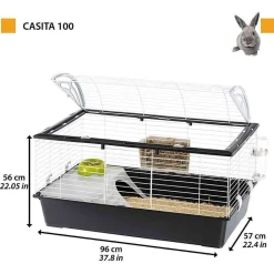 FERPLAST - Cage équipée Casita 100 pour grands rongeurs : longueur 96 cm