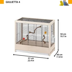 FERPLAST - Ferplast cage pour oiseaux en bois fsc giulietta 4, canaris, perruches et oiseaux exotiques, accessoires inclus