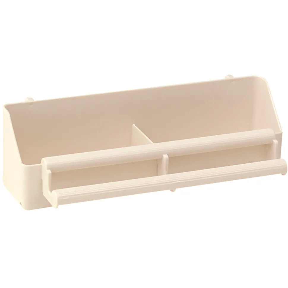 FERPLAST - Mangeoire plastique pour oiseaux beige 21x8,5x6,5cm