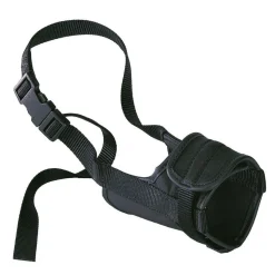 FERPLAST - Muselière en nylon noir Safe médium. Tour de museau 20 à 25 cm