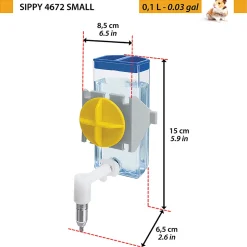 Ferplast abreuvoir pour hamsters, souris et gerbilles sippy 4672 small, bouteille d'eau distributeur pour petits rongeurs capacité