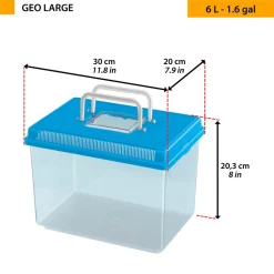 Ferplast aquarium en plastique pour poissons geo large bac auarium 6 l conteneur pour petits animaux, terrarium, insectes, bac à