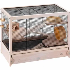 Ferplast cage en bois fsc pour hamsters hamsterville, souris et petits rongeurs, structure sur plusieurs niveaux, accessoires