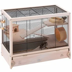 Ferplast cage en bois fsc pour hamsters hamsterville, souris et petits rongeurs, structure sur plusieurs niveaux, accessoires