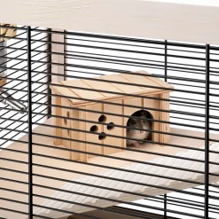 Ferplast cage en bois fsc pour hamsters hamsterville, souris et petits rongeurs, structure sur plusieurs niveaux, accessoires