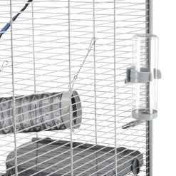 Ferplast cage pour fûrets furet tower, structure verticale sur plusieurs étages, roues et accessoires inclus, métal vernis gris et
