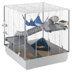 Ferplast cage pour rongeurs furet xl pour furets, chinchillas, en métal, accessoires inclus : mangeoire, abreuvoir, coin wc,