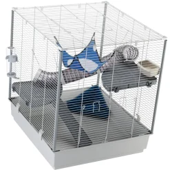 Ferplast cage pour rongeurs furet xl pour furets, chinchillas, en métal, accessoires inclus : mangeoire, abreuvoir, coin wc,