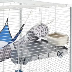 Ferplast cage pour rongeurs furet xl pour furets, chinchillas, en métal, accessoires inclus : mangeoire, abreuvoir, coin wc,