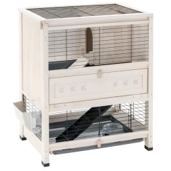 Ferplast clapier d'intérieur cottage mini, cochons d'inde, bois fsc, structure à 2 étages, accessoires inclus