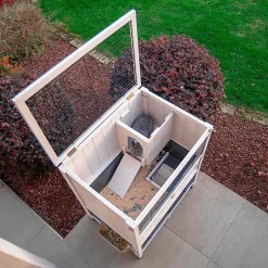 Ferplast clapier d'intérieur cottage mini, cochons d'inde, bois fsc, structure à 2 étages, accessoires inclus