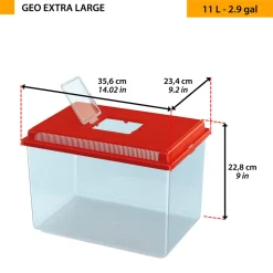 Ferplast conteneur en plastique pour petits animaux geo extra large aquarium bac 11 l pour poissons, , terrarium, insectes, bac à