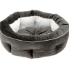 Ferplast couchage arrondi pour chiens et chats marquis 45, lit pour animaux, velours doux, lavable, ø 45 x 16 cm, gris