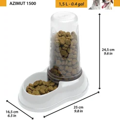 Ferplast distributeur d'eau ou nourriture pour chats et chiens azimut 1500 dispenser pour animaux 1,5 litres mangeoire pour