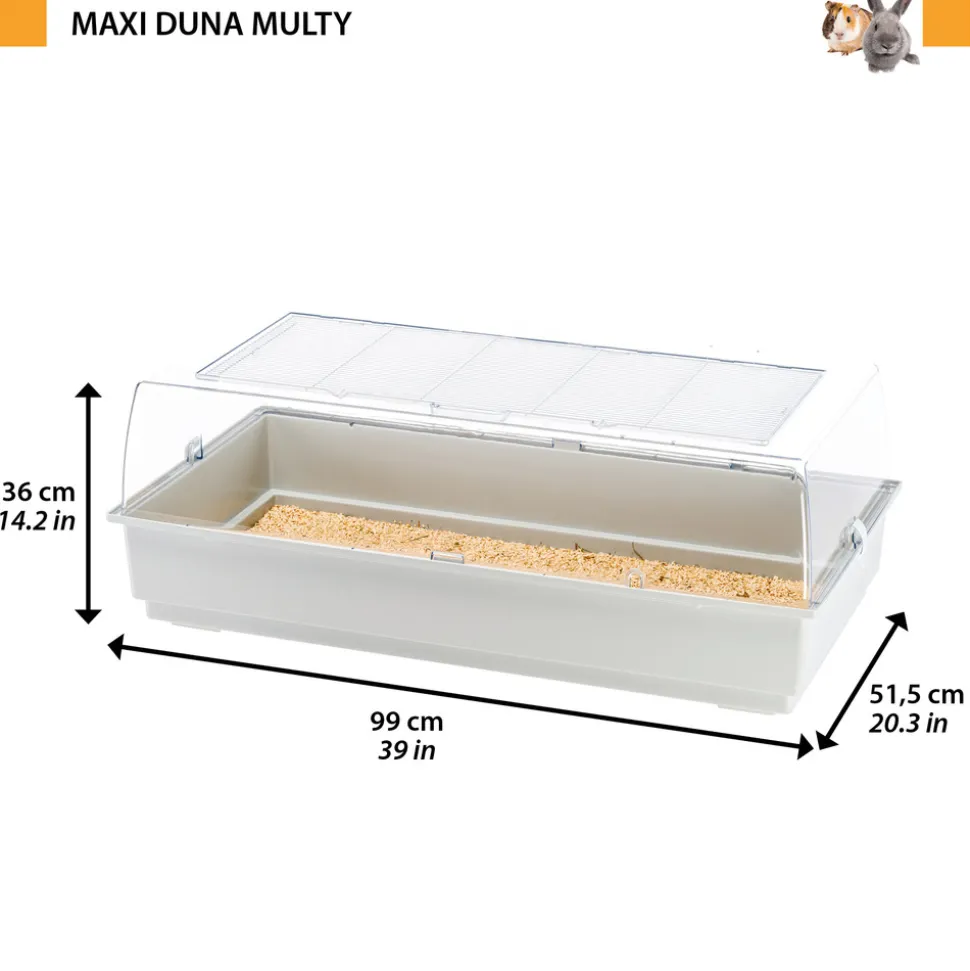 Ferplast maxi duna cage pour rongeurs pour hamsters, cochons d'inde, cochons d'inde, lapins, en plastique. 99x51,5xh36cm