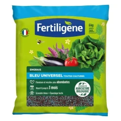FERTILIGENE - Fertiligene fbleubio6 - engrais bleu universel 6 kg - floraison et récoltes abondantes - nourrit jusqu'a 3 mois - pour 240m²