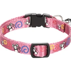 FLAMINGO - Collier ziggi réglable de 20 à 35 cm lilas avec motif souris pour chat