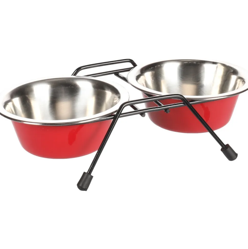 FLAMINGO - Ecuelle duo ø 11 cm 200 ml avec support arjun xs pour chat