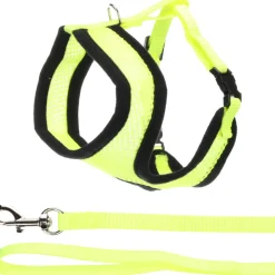 FLAMINGO - Harnais avec laisse couleur jaune fluo pour chaton