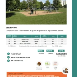 FLORIVERT - Gazon à semer terra rustique 10 kg pour peu d'entretien et bel aspect estival - florivert 1201636