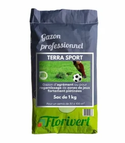 FLORIVERT - Gazon sport jeux terra sport 1 kg résistant au piétinement, homogénéité rapide - florivert 1206453