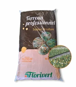 FLORIVERT - Terreau pour plantes vertes et fleurs flori horticole 70l, structure fine - florivert neg01644