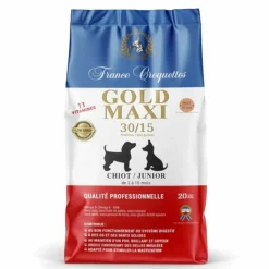FRANCE CROQUETTES - France croquette pour chiot gold maxi chiot junior 30/15 low grain – 4kg – petites à moyennes races - chiot 3 à 15 mois