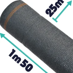 FRANCE GREEN - Brise vue toile tissée anthracite - 1m50 x 25m