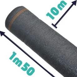 FRANCE GREEN - Brise vue toile tissée anthracite - 1m50 x 10m