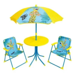 FUN HOUSE - Marsupilami salon de jardin pour enfants comprenant 1 table, 2 chaises pliantes et 1 parasol