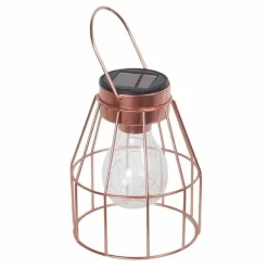 GALIX - Lampe de table solaire galix - metal finition cuivré - 7 led blanches - 0,042 w - 8 heures d'éclairage