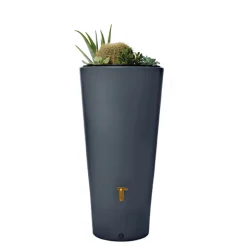 GARANTIA - Récupérateur d'eau "Réservoir Vaso 2en1" Gris : L58xl58xH120cm - 220L