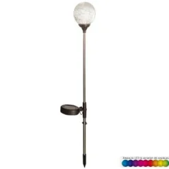 GARDEN SWEET LIGHT - Balise solaire en verre 52cm argent