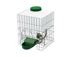GAUN - Abreuvoir automatique à réserve 10 litres avec cage protectrice • distributeur d'eau volailles, chiens, chats