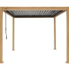 GAYA - Pergola bioclimatique - structure en aluminium et en acier - l300 x p300 x h240 cm - aspect bois