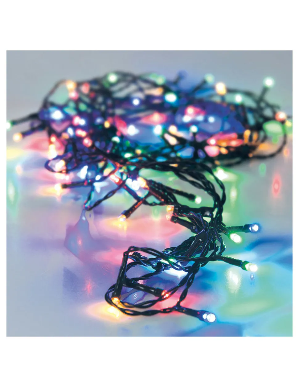 GÉNÉRIQUE - Guirlande à piles 24 led multicouleur avec câble vert ip44 multif. 2,30m